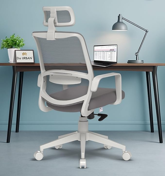 Da URBAN® Dysen Office Chair, High Back Mesh Ergonomic Home Office Desk Chair with 1 Year Warranty,Tilt Lock Mechanism (Grey)